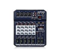 Table de mixage DJ, Console de mixage de carte son Portable T4 Console de mixage intégrée 48V alimentation fantôme prend en charge le lecteur MP3 BT DJ Live Party Mixer(T4)