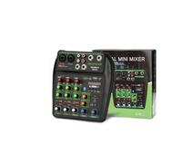 Table de Mixage DJ, Console de mixage sonore à 4 canaux A4 Mixer A8 Prise en Charge Bluetooth USB Alimentation 48 V for l'enregistrement de fête Webcasting