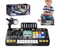 Table De Mixage DJ Enfant, Piano De Table DJ De Charge USB Portable avec Lumières, Jouet Clavier De Piano, Jouet Musical Interactif Learning Keyboard Mixer, Audio Numérique, Jouets D'instrumen