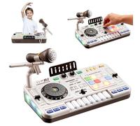 Table de Mixage DJ Enfants, DJ Mixer Controller pour enfant Platines avec Microphone, Effets de Lumière, Mode de Jeu, Mixeur DJ, Jouet Musical Interactif peut être Bluetooth pour Garçons et Filles