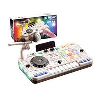 Table de mixage DJ for Enfants avec Microphones - Jouet de création Musicale Multifonctionnel for Enfants, Comprend Un Enregistrement Vocal(White)