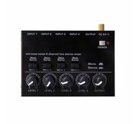 Table de Mixage DJ MAX400 Mixeur Mini Stéréo Ultra-Faible Bruit 4 Canaux Mixeurs Console de Mixage DC5V for Guitare Électrique Batterie Piano