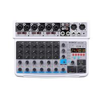 Table de Mixage DJ, Mini mixeur 8 canaux DC 5 V avec Lecteur MP3 Bluetooth USB 48 V 24 Effets DSP Enregistrement USB(BMG-08F-W)