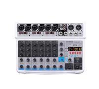Table de Mixage DJ, Mini mixeur 8 canaux DC 5 V avec Lecteur MP3 Bluetooth USB 48 V 24 Effets DSP Enregistrement USB(BMG-08F-W)