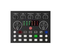 Table de mixage DJ, Portable Audio Device V8S Audio Mixer External Sound Card with 10 Sound Effect For Live Streaming PC Computer Phone Broadcasting(V8S)