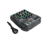 Table de mixage DJ professionnelle à 4 canaux avec entrée USB BT 48 V pour podcast, streaming, performance en direct, petite console audio, vert (vert)