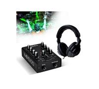 Ibiza Table de mixage DJ MIX500 2 canaux 3 entrées + Casque audio