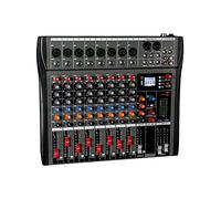 Table de mixage DJ, Table de mixage professionnelle 8 canaux USB effet 48V alimentation fantôme enregistrement conférence scène fête Consoel