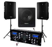 Table de Mixage DJM250-BT - Enceintes 1400w - Caisson Amplifié 800w - 2 Pieds Robustes