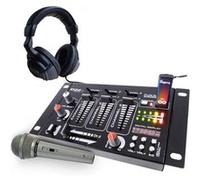 Table de mixage - Ibiza sound - 4 voies 7 entrées USB - casque - micro silver