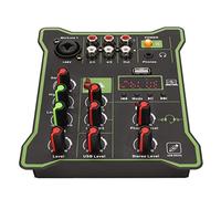 Table de Mixage Portable, Mini Table de Mixage Stéréo USB 5 Canaux, Alimentation Fantôme 48 V, Prise en de la Carte Son 3 Entrées Micro XLR pour L'enregistrement de la