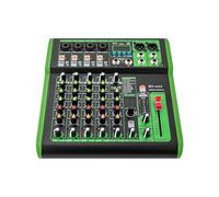 Table de mixage professionnelle 6 canaux son stéréo avec interface audio USB, alimentation fantôme 48 V, égaliseur stéréo pour l'enregistrement d'applications de musique de karaoké sur scène DJ