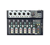 Table de mixage professionnelle - Table de mixage Bluetooth 7 canaux - Table de mixage DJ avec égaliseur triple fréquence - Alimentation fantôme + 48 V - 5 effets sonores - USB - Pour KTV, bande