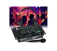 Table de mixage Pronomic DX-26 MKII - à 3 canaux - fonction talkover, Casque et microphone - Sonorisation MIX DJ Pack Découverte