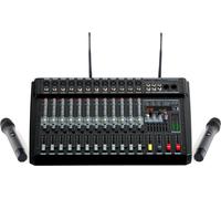 Table de Mixage Studio Audio Mixer Console Bluetooth USB 12 Canaux Mics Sans Fil