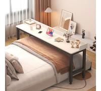 Table de mobilité au-Dessus du lit, Générique Chariot pour Ordinateur Portable au-Dessus du Bureau de lit, Table médicale roulante avec roulettes(Size:210×40×80CM,Color:White Board + Black Frame)
