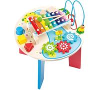 Table de motricité - SMALL FOOT - 2 en 1 - 135 pièces - Chariot en bois - À partir de 3 ans