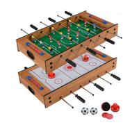 table de jeu giantex 69 x 36 x 10cm 2 en 1 babyfoot jeu football et air hockey avec tous les accessoires vert et blanc