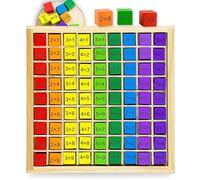 Table de Multiplication en Bois, Jeu d'exercices de Multiplication Tableau | Jeu Mathématique pour les Enfants d'âge Préscolaire, Les élèves du Primaire, Jouets Montessori Cadeaux pour les Enfants 3 4 5