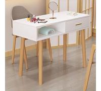 Table de nail art avec tiroir, bureau en marbre, pieds en bois massif pour techniciens professionnels