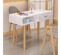 Table de nail art avec tiroir, bureau en marbre, pieds en bois massif pour techniciens professionnels