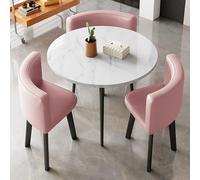 Table de négociation pour réception moderne pour bureau salle de club petite table ronde pour appartement familial idéale pour les réunions et les discussions (rose)
