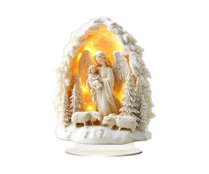 Table De Noël De La Nativité - Figure De Marie Jésus, Panneau De Fête En Acrylique 2D, Ornement De Vaisselle Avec Travail Détaillé | Oeuvres Décoratives Pour L'exposition De La Table De