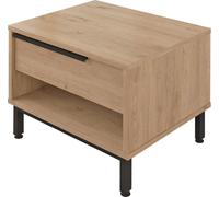 Table de nuit avec 1 tiroir Rebecca Mobili Jeera 53,5x42,5x44,5 panneau de particules Fer Marron Gris foncé Moderne