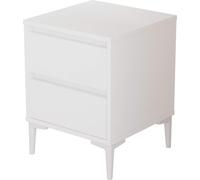 Table de nuit avec 2 tiroirs Rebecca Mobili Hayl 58,5x45x45 Panneau de particules PVC Blanc Moderne