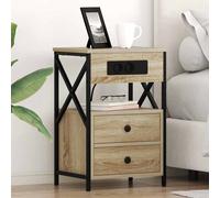 Table de nuit avec station de chargement avec tiroir Cabinet chevet vidaXL vidaX