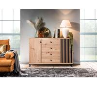 Table de nuit avec tiroirs pour chambre à coucher - CALI C-17 ARTISAN - 2 tiroirs + étagère ouverte, beaucoup d'espace de rangement, aspect bois, moderne, stable, en option avec