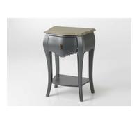 Table de nuit baroque grise et bois