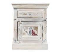 Table De Nuit Blanche En Bois Massif 60 Cm Commode Chevet Chambre Fait Main