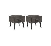 Table de nuit chevet commode armoire meuble chambre 2 pcs gris 40x35x40 cm velours 1402069