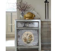 Table de nuit chinoise table de nuit asiatique petite armoire de nuit commode de chambre orientale console gris clair, entièrement montée