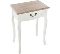 Table de nuit "Chrysa" - blanc et bois - Atmosphera créateur d'intérieur