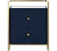 Table de nuit DKD Home Decor 60 x 35 x 74 cm cristal bleu or