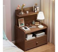 Table de nuit en bois avec rangement ouvert et tiroir, table d'appoint de style milieu du siècle pour salon et chambre à coucher, idéale pour les petits espaces