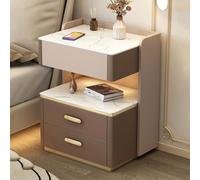 Table de nuit fine avec chargement sans fil, table de nuit compacte avec tiroir, table de chevet moderne pour chambre à coucher et salon, blanche, 53 cm _ B - Design intelligent et fonctionnalité