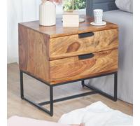 Table de nuit FineBuy Commode de nuit Lit boxspring en bois massif 50x40x51 cm Tiroirs
