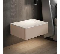 Table de nuit flottante avec tiroirs, mini armoire de rangement murale, kaki, 40 x 40 x 19 cm, étagères flottantes élégantes avec dessus en pierre pour chambre à coucher, solution moderne pour