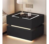Table de nuit flottante LED avec tiroir et chargement sans fil, table de nuit intelligente pour chambre, salon et bureau