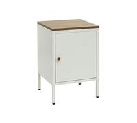 Table De Nuit Hwc-L84, Armoire De Chevet Commode, Métal 63x40x40cm, Mélaminé Blanc Multicolore