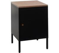 Commode Mendler Table de nuit HWC-L84 63x40x40cm mélaminé noir