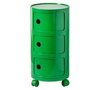 Table de nuit mobile avec tiroirs de rangement pour salle de bain - Compacte - Avec roulettes - Peu encombrante - Pour salon et chambre à coucher (vert, 3 tiroirs)