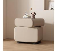 Table de Nuit Moderne avec 2 Tiroirs,Table De Chevet,Table De Nuit avec Rangement,Bout de Canapé,Table de Nuit Moderne,pour Chambre, Salon, Bureau(Khaki,L45cm/17.7in)