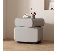 Table de Nuit Moderne avec 2 Tiroirs,Table De Chevet,Table De Nuit avec Rangement,Bout de Canapé,Table de Nuit Moderne,pour Chambre, Salon, Bureau(Gray,L45cm/17.7in)