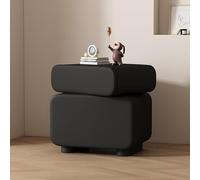 Table de Nuit Moderne avec 2 Tiroirs,Table De Chevet,Table De Nuit avec Rangement,Bout de Canapé,Table de Nuit Moderne,pour Chambre, Salon, Bureau(Black,L40cm/15.7in)