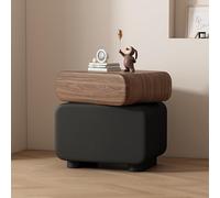 Table de Nuit Moderne avec 2 Tiroirs,Table De Chevet,Table De Nuit avec Rangement,Bout de Canapé,Table de Nuit Moderne,pour Chambre, Salon, Bureau(Brown/Black,L45cm/17.7in)