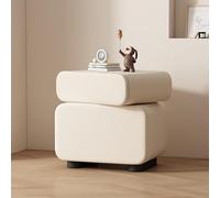 Table de Nuit Moderne avec 2 Tiroirs,Table De Chevet,Table De Nuit avec Rangement,Bout de Canapé,Table de Nuit Moderne,pour Chambre, Salon, Bureau(Off-White,L40cm/15.7in)